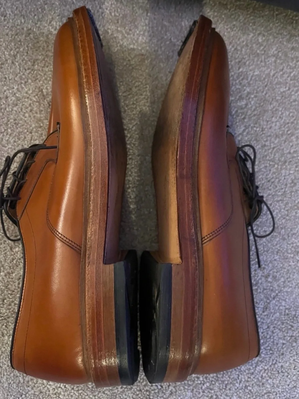 Allen Edmonds Dickson Chestnut Dress Split Toe Shoes With Dust Bags 11D